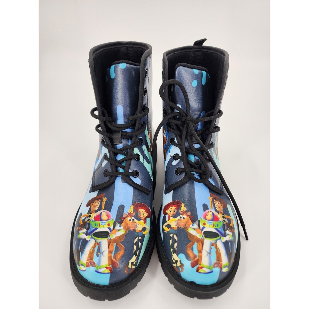 Disney Pixar Toy Story Combat Boots Navy Blue Buzz Woody Jessie Mens 6 Womens 8